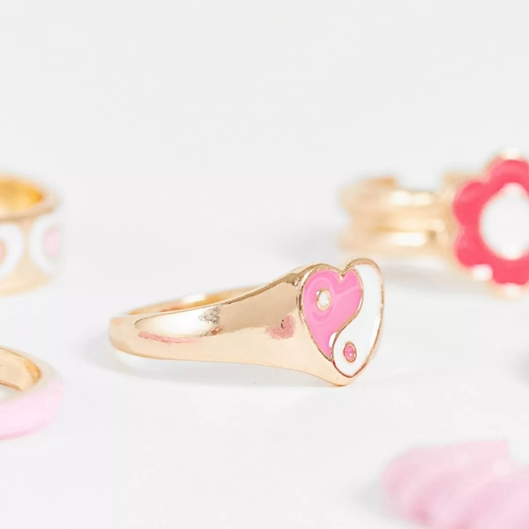 MADEIN | Pack of Chuncky Pink Detailed Rings - Picture 4 of 5